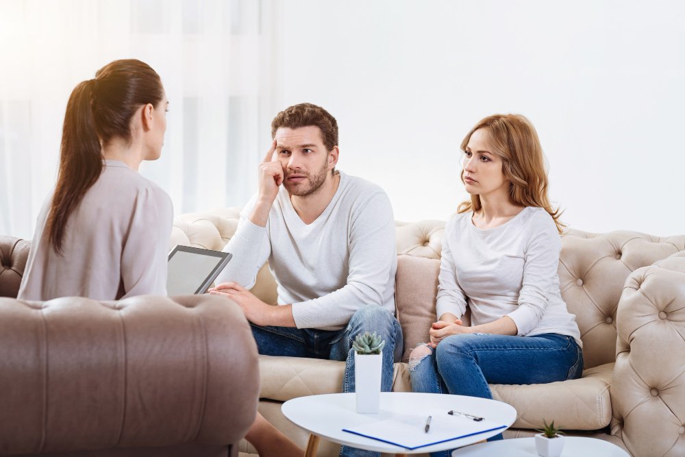 Couple therapist counseling session